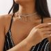Ladies' fashionable and simple star pendant necklace Creative five pointed star inlaid diamond catwalk claw chain clavicle chain_ipsvogv.com