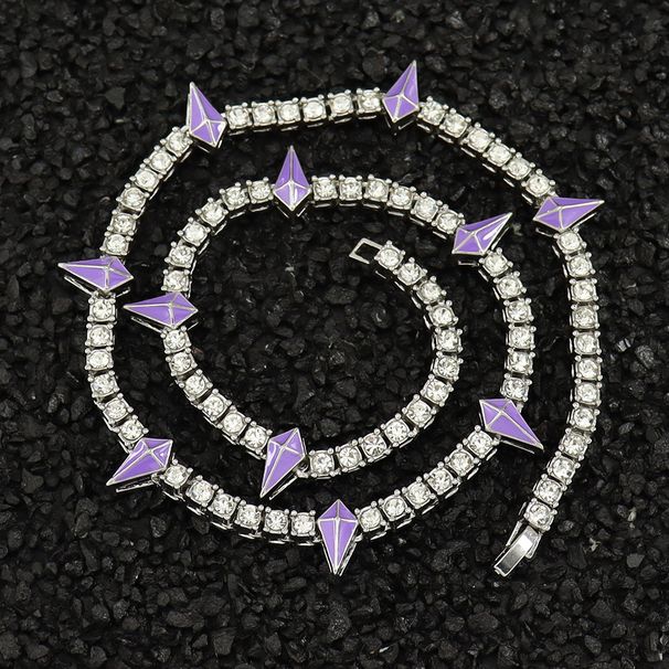 Hip Hop Rap Black Panther Style Necklace Trendy Men's Full Diamond Sweater Single Row Tennis Niche Light Luxury Clavicle_ipsvogv.com