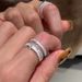 Tiqi S Pure Silver Italian Brushed Satin Ring For Women, Featuring Luxurious Style With Sparkling Diamonds And A_ipsvogv.com
