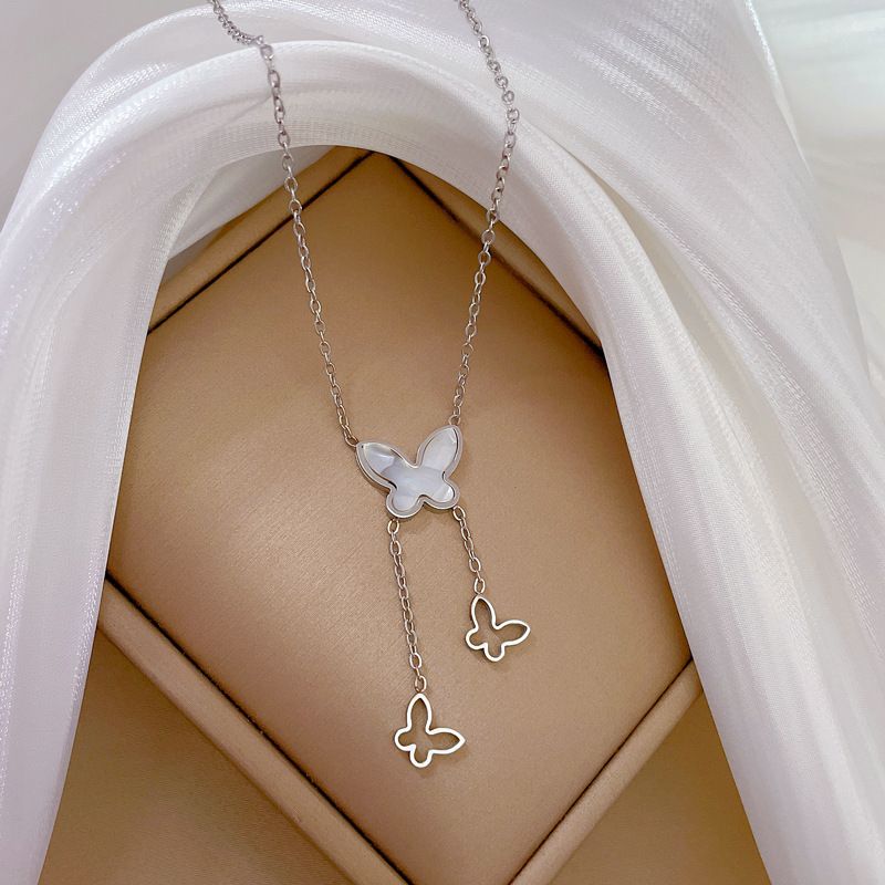 Body 【 Full Titanium Steel 】 Beimu Butterfly Temperament And Personality Are Extremely Simple. Real Gold Necklace In The 【 】 Simple._ipsvogv.com