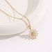 Sunflower necklace, female gold titanium steel flower necklace, sunflower zircon collarbone chain, cool wind pendant_ipsvogv.com