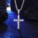 Full Diamond Cross Men, Trendy Street Style Twist Chain, Rap Hip-Hop Alloy Necklace For Men And Women_ipsvogv.com