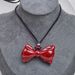 Korean Style New Simple Long Ancora Red Bow Sweater Chain Fashion Heart Necklace Jewelry_ipsvogv.com