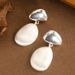 Fashionable Metal Geometric Pendant With Feminine Temperament, Minimalist And High-end Silver Needle Earrings_ipsvogv.com