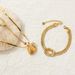 Women's Jewelry Titanium Steel Flattened Snake Bone Bracelet Gold Shell Necklace Electroplated Inlaid With Four Color Zircon Personalized Bracelet Set_ipsvogv.com