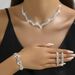 Hot Selling Exquisite Claw Necklace Earrings Bracelet Multicolor Rhinestone Collarbone Chain Evening Accessories Women's_ipsvogv.com