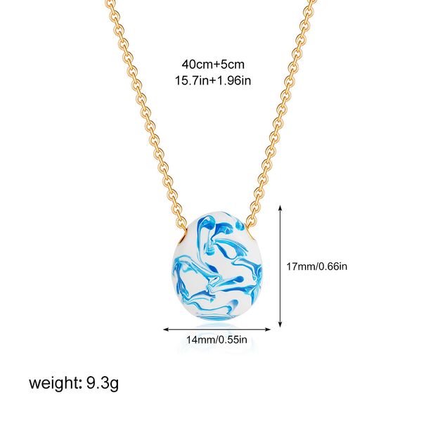 Fashion Ethnic Style Blue And White Porcelain Necklace New Chinese Style Oil Drip Enamel Ceramic Clavicle Chain_ipsvogv.com