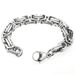 Men's 10mm Width Stainless Steel Original Color Solid Chain Bracelet_ipsvogv.com