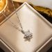 Necklace Women's Golden Rotating Five-petal Flower Floret ins Cool Style Women's Internet Celebrity Tide Necklace Simple New Style Titanium Steel_ipsvogv.com