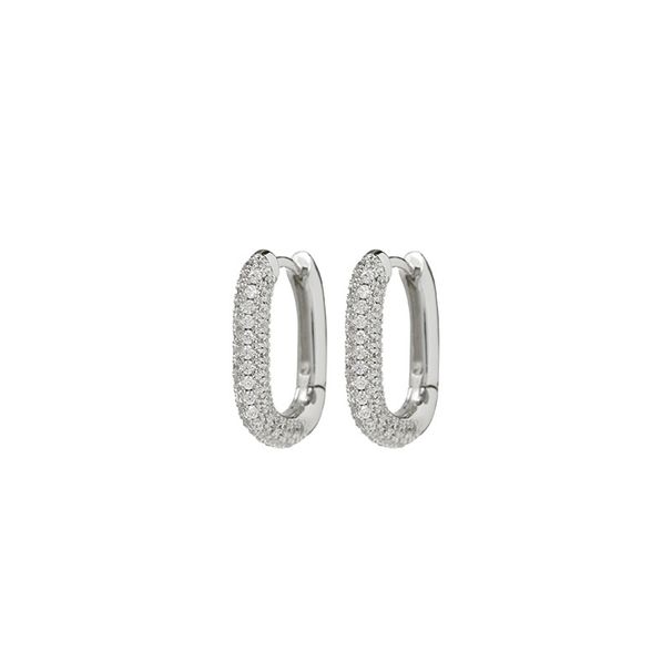 Women's Jewelry Inlaid Sparkling Zircon U Shaped Earrings Light Luxury High End Design Fashionable Temperament Earrings_ipsvogv.com