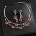 Square Double Layer Necklace Tassel Earrings Light Luxury Wedding Two-Piece Set Multicolor_ipsvogv.com