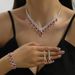 Fashion Bridal Wedding Dress Accessories Jewelry Earrings Necklace Bracelet Set_ipsvogv.com