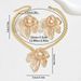 Metal Style Women's Flower Earrings Set Fried Dough Twists Chain Necklace_ipsvogv.com