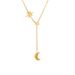 14K Gold Plated Star & Moon Necklace - Titanium Steel Pendant Jewelry For Women_ipsvogv.com