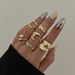 Fashion Metal Liquid Lava Open Set Ins Scenery Surface Water Drop Hug Ring For Women_ipsvogv.com