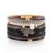 Jewelry Accessories Bohemian Multi-layer Woven Leather Cross Inlaid With Pearl Bracelet_ipsvogv.com