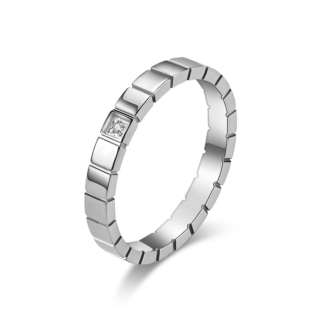 Ins niche square diamond titanium steel women's ring ring fashion temperament wear simple single tail ring hand jewelry_ipsvogv.com