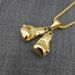 Hip Hop Jewelry Titanium Steel Color-Retaining Gold-Plated Double Boxing Gloves Pendant Necklace_ipsvogv.com