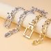 Jewelry Personality Thick Chain Belt Buckle Collarbone Hip-hop Trend Metal Geometric Necklace_ipsvogv.com