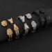 Kalu New Punk Style Wia Line Personality Bold Lion Wolf Head Titanium Steel Men's Bracelet_ipsvogv.com