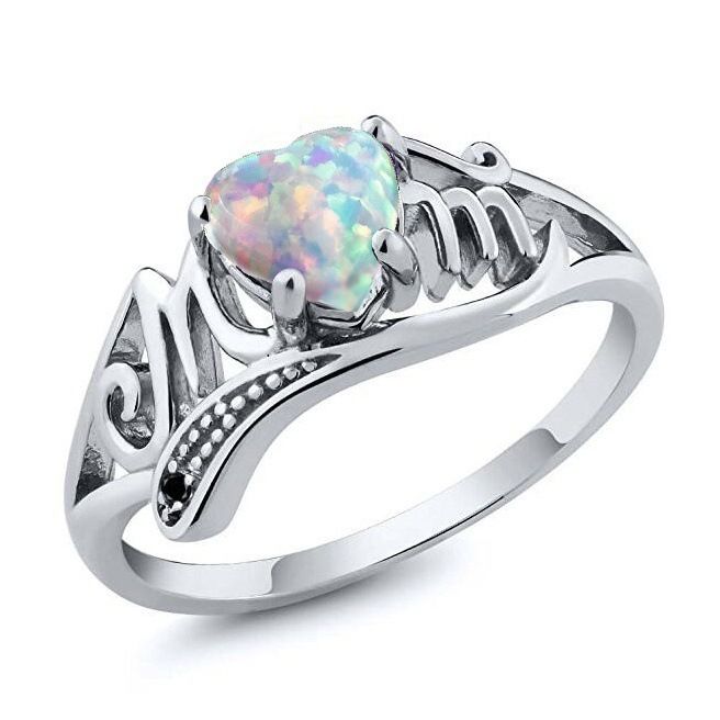 Heart Shaped Australian Treasure Mom's Ring Mother's Day Birthday Gift Jewelry_ipsvogv.com