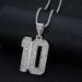 Men's Jewelry Hip Hop HIPHOP Jewelry Stainless Steel Gold Plated Diamond No. 10 Number Pendant Necklace_ipsvogv.com