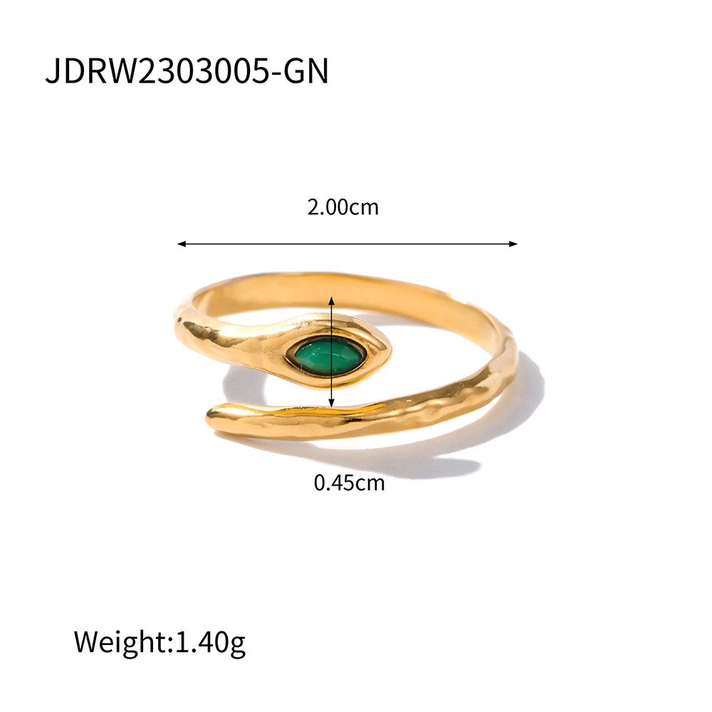 French classical court style ancient craft light luxury niche jewelry snake-shaped stainless steel gold-plated ring_ipsvogv.com