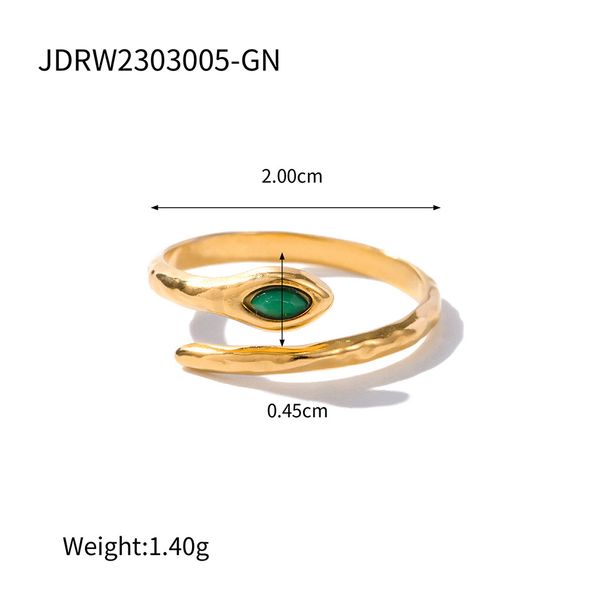 French classical court style ancient craft light luxury niche jewelry snake-shaped stainless steel gold-plated ring_ipsvogv.com