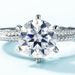 Full Inlaid With Brilliant Moissanite Couple Ring Female S925 Silver Shining Moissanite Engagement Ring Light Luxury_ipsvogv.com