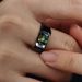Black Warrior Square Ring, Men's Middle Ancient Style Set With Green Zircon, Dominating Personality And Temperament,_ipsvogv.com