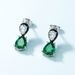 Water drop cultivated emerald earrings S925 silver claw inlaid colored gemstone retro earrings light luxury fashion_ipsvogv.com