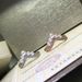 V-shaped Crown With Full Diamond Pearl Silver Plated Rose Gold Wedding Ring, Female Layered Instagram_ipsvogv.com