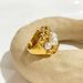 Exaggerated High-end Style Multi-layer Bead Stainless Steel With Feminine Temperament And Pearl Inlaid Ring For Women_ipsvogv.com