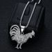 Hip Hop Jewelry Titanium Steel Gold-Plated Inlaid Diamond Animal Rooster Zodiac Pendant Necklace_ipsvogv.com