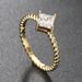 Simple single diamond ring female classic all match geometric zircon ring_ipsvogv.com