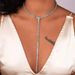 Fashion jewelry T shaped sexy super flash full diamond double layer necklace long chain clavicle chain necklace_ipsvogv.com