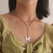 Cross-border Jewelry, Fashion Alloy Butterfly Shape Pendant, Necklace, Female, Geometric Fringed Ring Temperament Necklace._ipsvogv.com