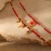 Bohemian Red Stone Beaded Necklace - Gold Plated Clavicle Chain Jewelry For Women & Girls_ipsvogv.com