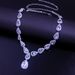 New Blue Water Drop Rhinestone Necklace INS Popular Diamond-encrusted Gemstone Necklace Luxury Necklace_ipsvogv.com