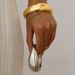 Texture Metal Smooth Water Drop Hug Fashion Ins Style Cross Spring Buckle Open Bracelet_ipsvogv.com
