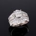 Cao Shi's New Zircon Simulation Double Layered 2-in-1 Super Sparkling Women's Square Spliced Crown Ring_ipsvogv.com