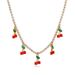 Rhinestone Hip Hop Tennis Chain Cherry Pendant Choker Fresh Single Row Micro Paved Full Diamond Necklace_ipsvogv.com