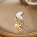 New Diamond Painted Oil Shell Opening Adjustable Peach Heart Simple And Cold Wind Tail Ring For Women_ipsvogv.com