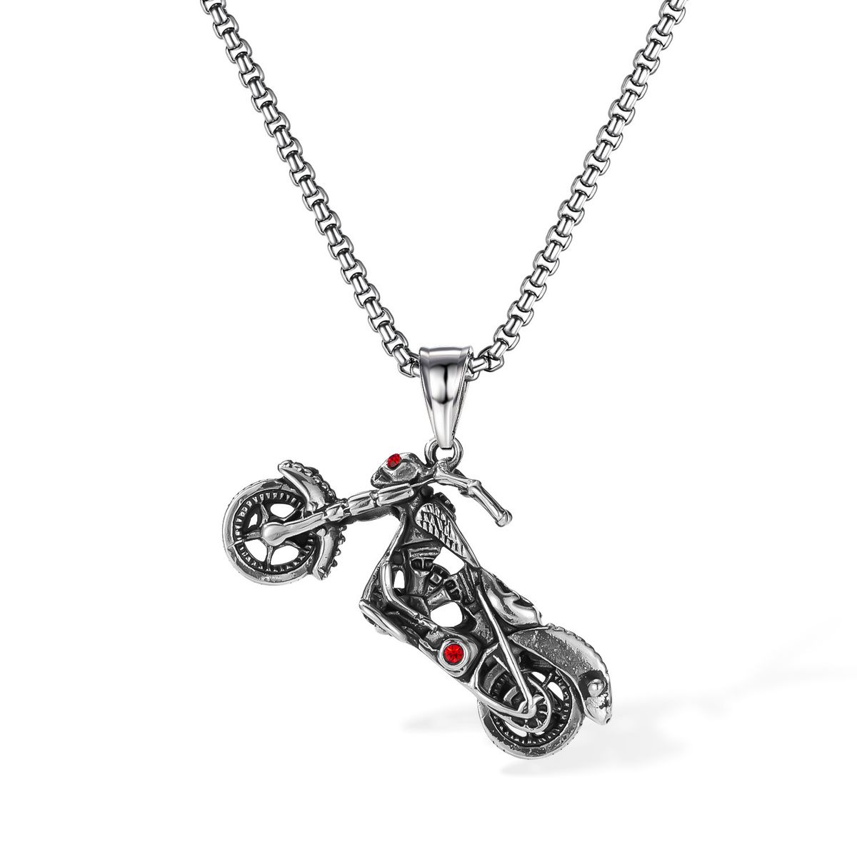 Men's Jewelry Personality Necklace Stainless Steel Hip Hop Trend Punk Style Motorcycle Titanium Steel Necklace_ipsvogv.com