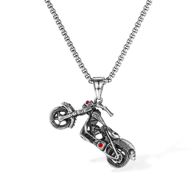 Men's Jewelry Personality Necklace Stainless Steel Hip Hop Trend Punk Style Motorcycle Titanium Steel Necklace_ipsvogv.com