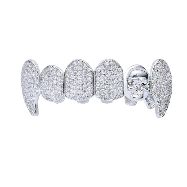 Unisex Hip Hop Braces Skull Micro Inlaid Zircon Braces Halloween Costume Party Braces_ipsvogv.com