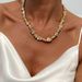 Punk Style Liquid Metal Pleated Necklace For Women's Fashion, Irregular Lava Chain, Collarbone Collar_ipsvogv.com