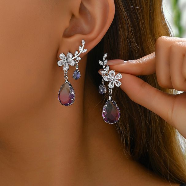 Inen erie niche rural tyle for women, imple flower, wheat ear inlaid with zircon deign earring, veratile_ipsvogv.com