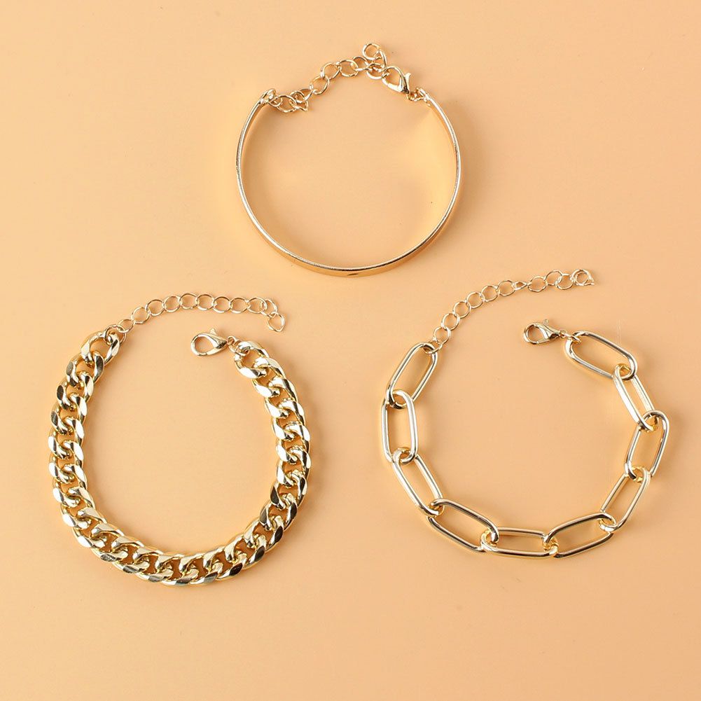 Simple And Generous Chain Bracelet Fashion Ins Trend Alloy Mix And Match Bracelet_ipsvogv.com
