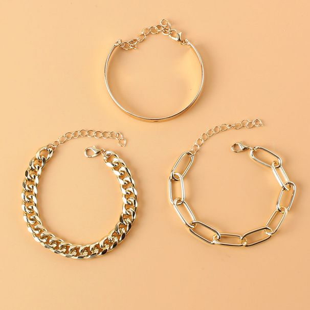 Simple And Generous Chain Bracelet Fashion Ins Trend Alloy Mix And Match Bracelet_ipsvogv.com